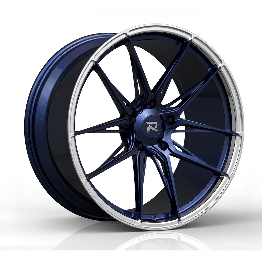RZR CXCIX forged wheel — Midnight Blue Pearl / Polished Lip