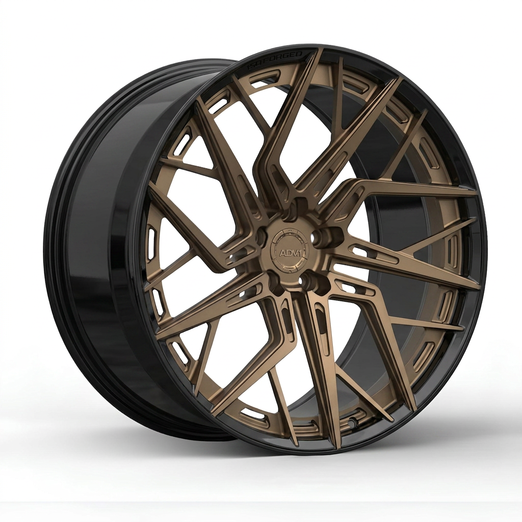 RZR CLIV forged wheel — Satin Bronze / Gloss Black Lip