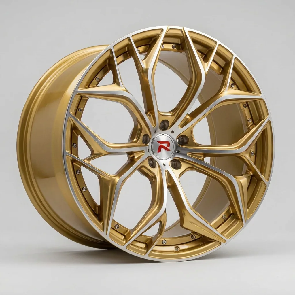 RZR XIX forged wheel — Brushed Gold / Machined Face