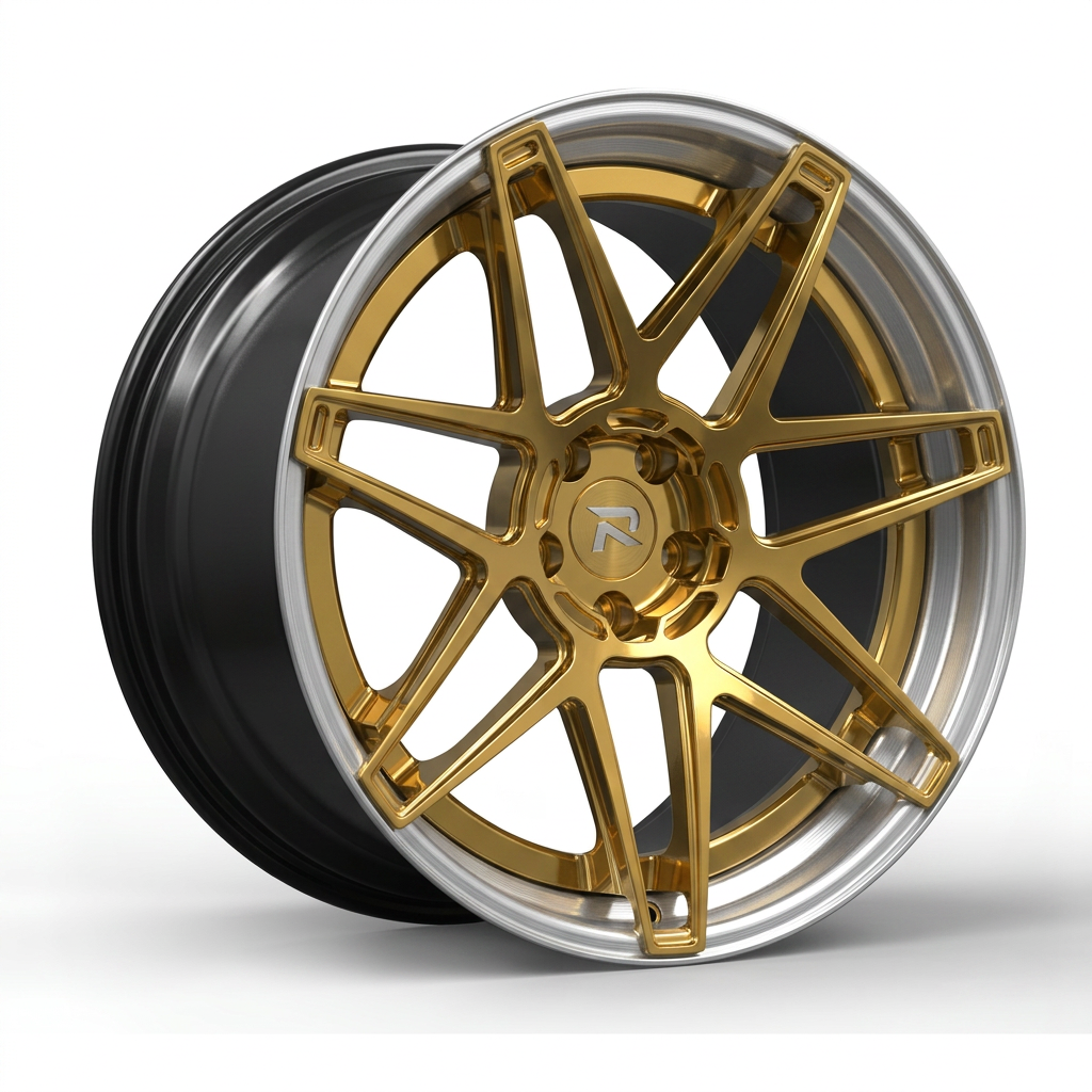 RZR CLXIV forged wheel — Gloss Gold / Machined Lip