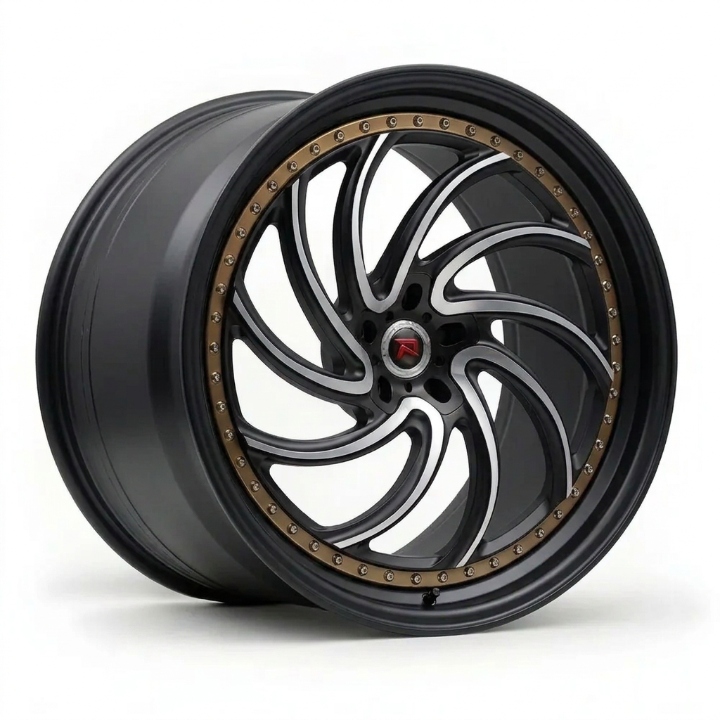 RZR XXIII forged wheel — Matte Black / Milled Edges
