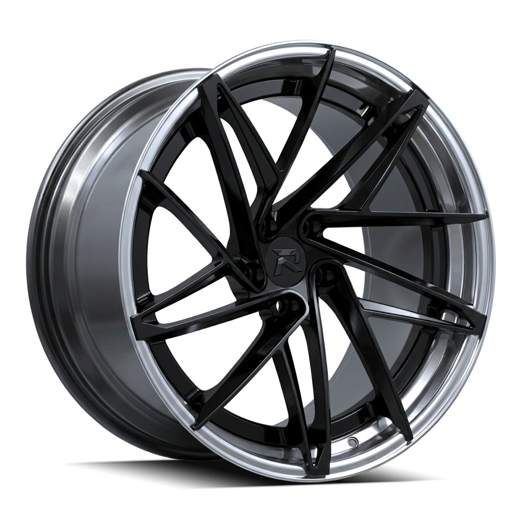 RZR CII forged wheel — Gloss Black / Polished Lip