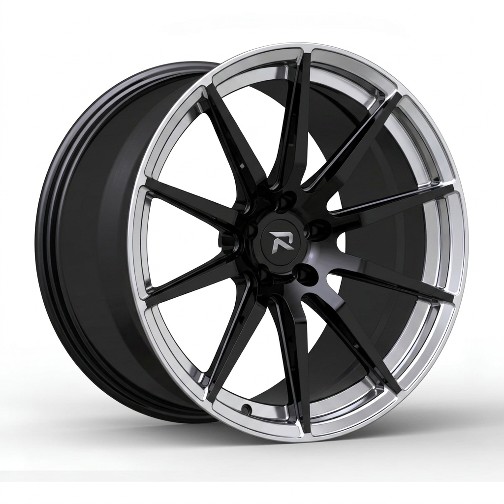 RZR CXCVIII forged wheel — Gloss Black / Polished Lip
