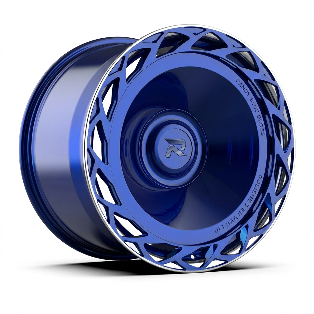 RZR CLXXXIII forged wheel — Candy Blue / Polished Lip