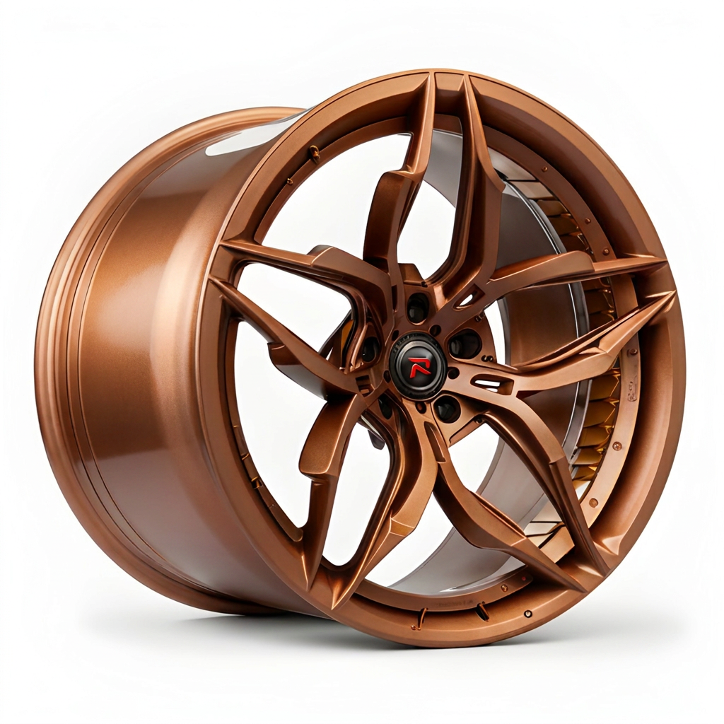 RZR XVI forged wheel — Rose Gold Copper / Polished Lip