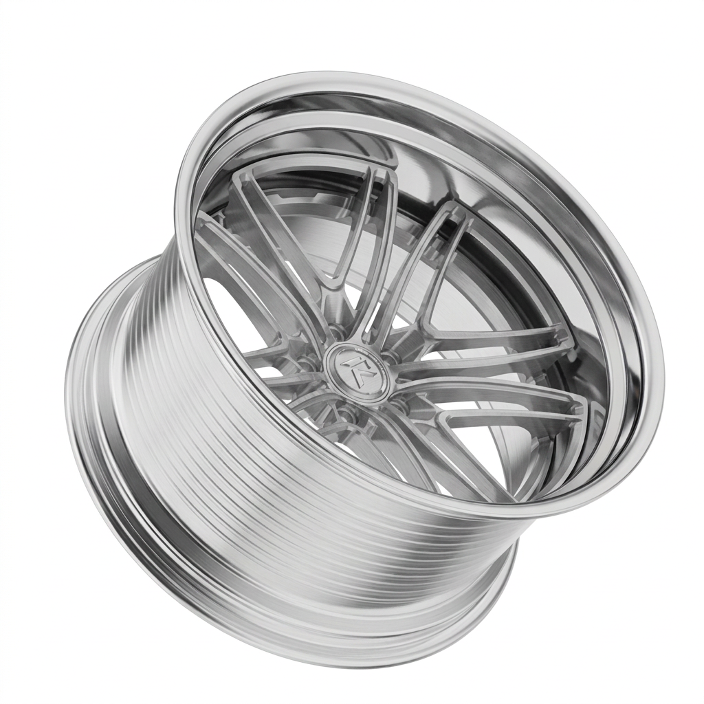 RZR LXVIII forged wheel — Brushed Silver / Polished Lip