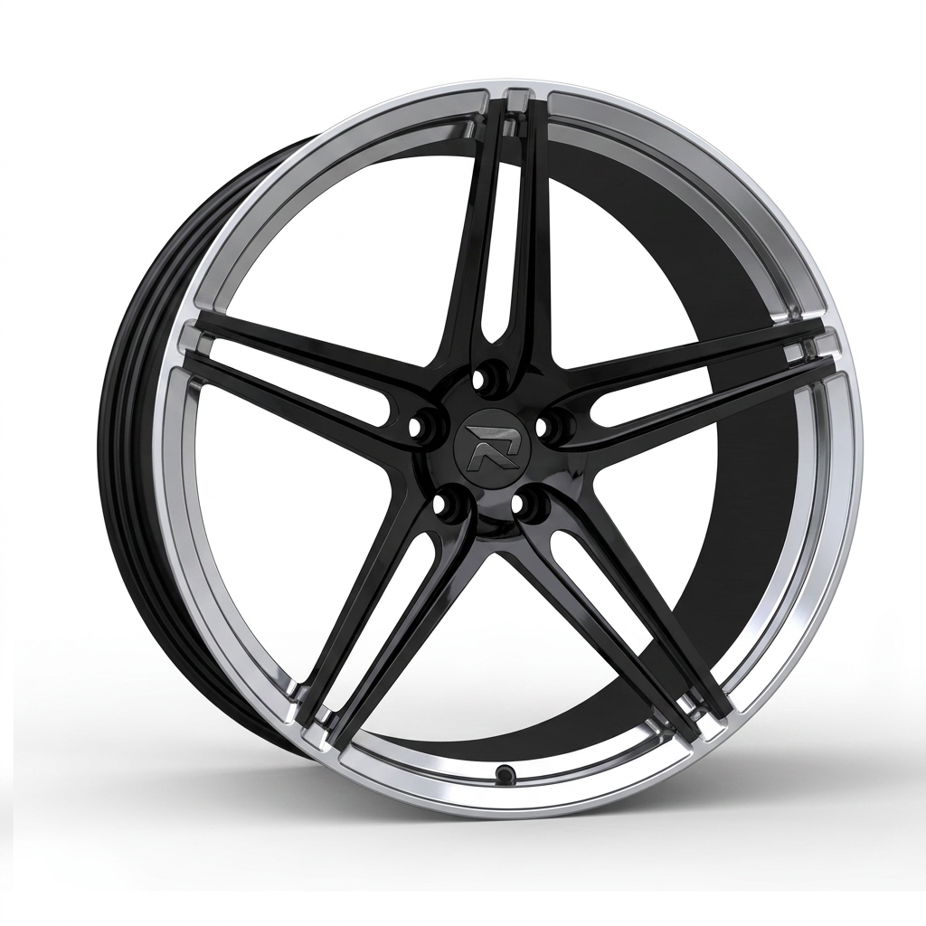 RZR CXXVII forged wheel — Gloss Black / Polished Lip