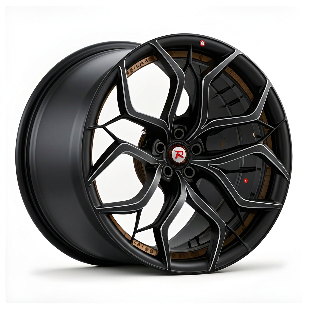 RZR XVIII forged wheel — Matte Black / Milled Edges
