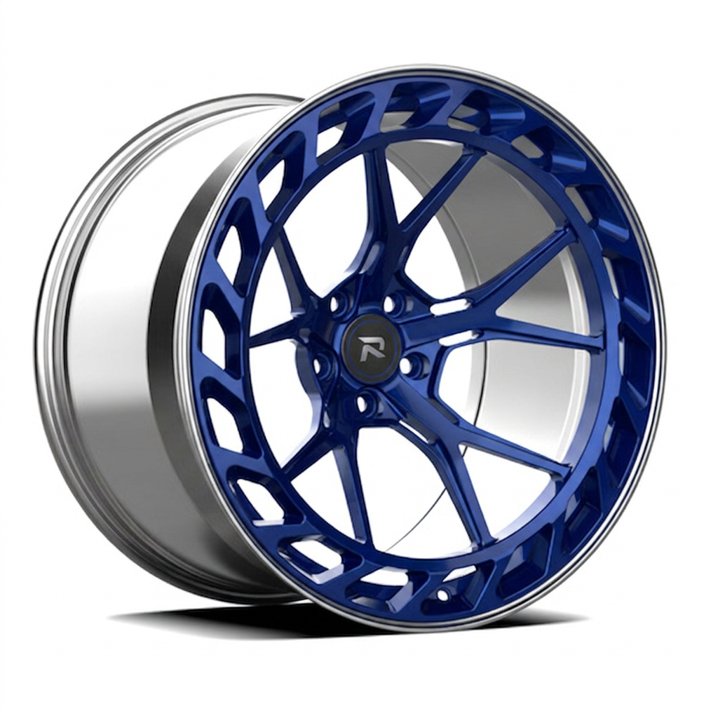 RZR CLXXXV forged wheel — Candy Blue / Polished Lip