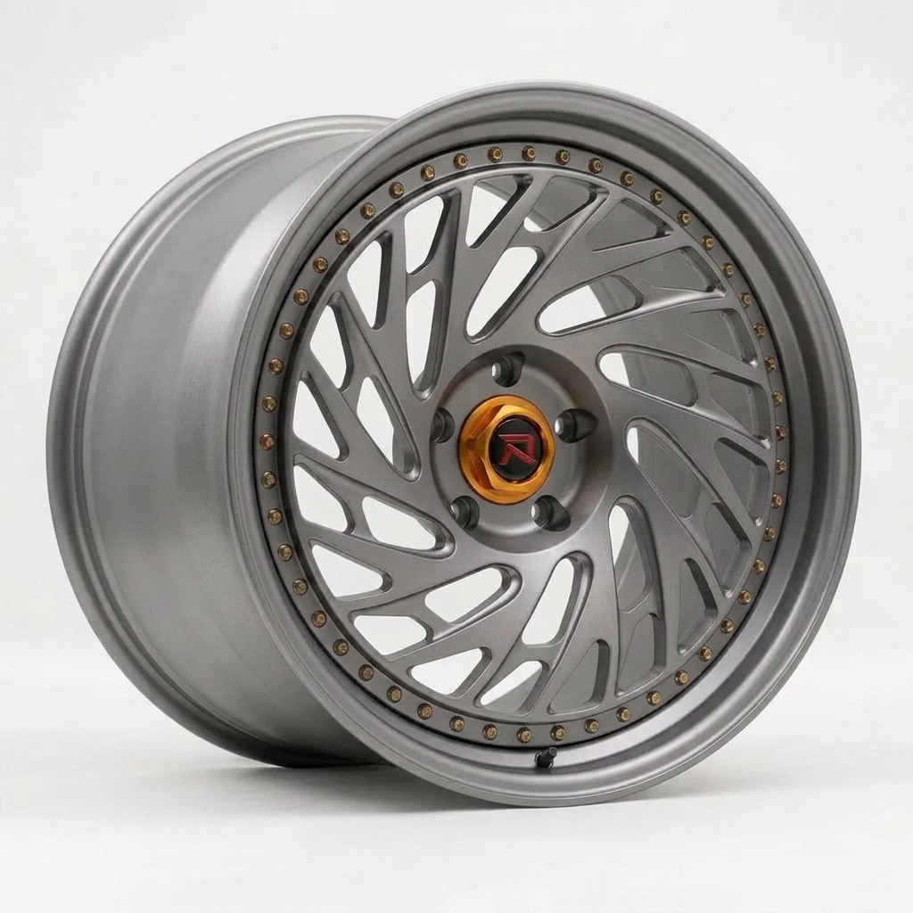 RZR LVI forged wheel — Satin Titanium Grey