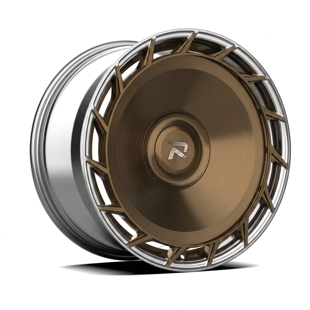 RZR CLXXXII forged wheel — Brushed Bronze / Polished Lip