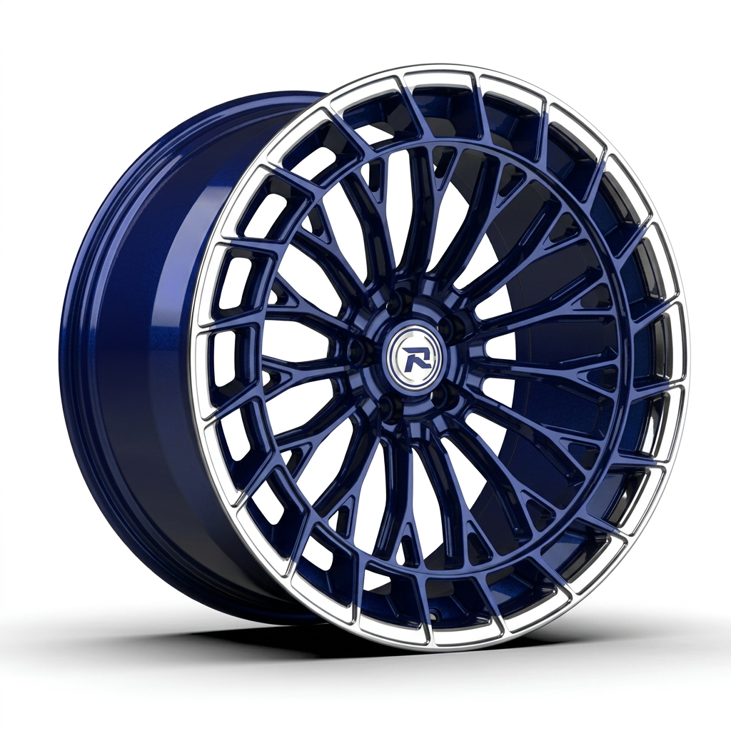 RZR CXIX forged wheel — Candy Blue / Polished Lip