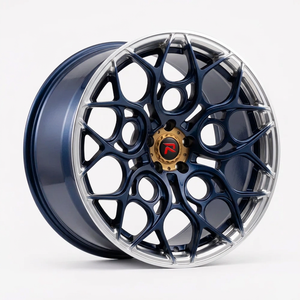 RZR XXXVI forged wheel — Midnight Blue Pearl / Polished Lip