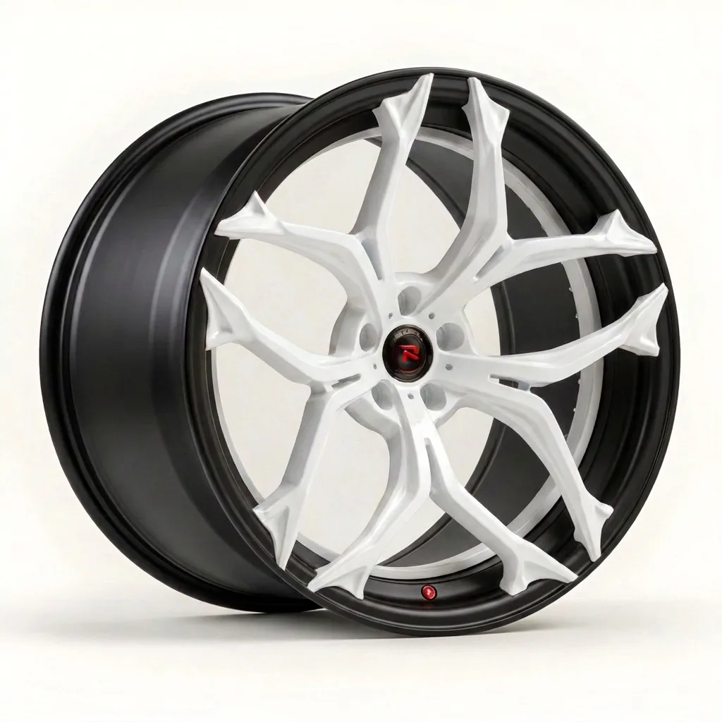 RZR XV forged wheel — Gloss White / Matte Black Lip