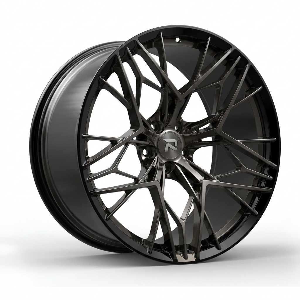 RZR CLXVIII forged wheel — Smoked Chrome / Gloss Black