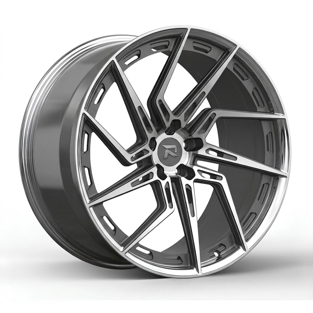 RZR CC forged wheel — Graphite Machined / Polished Lip