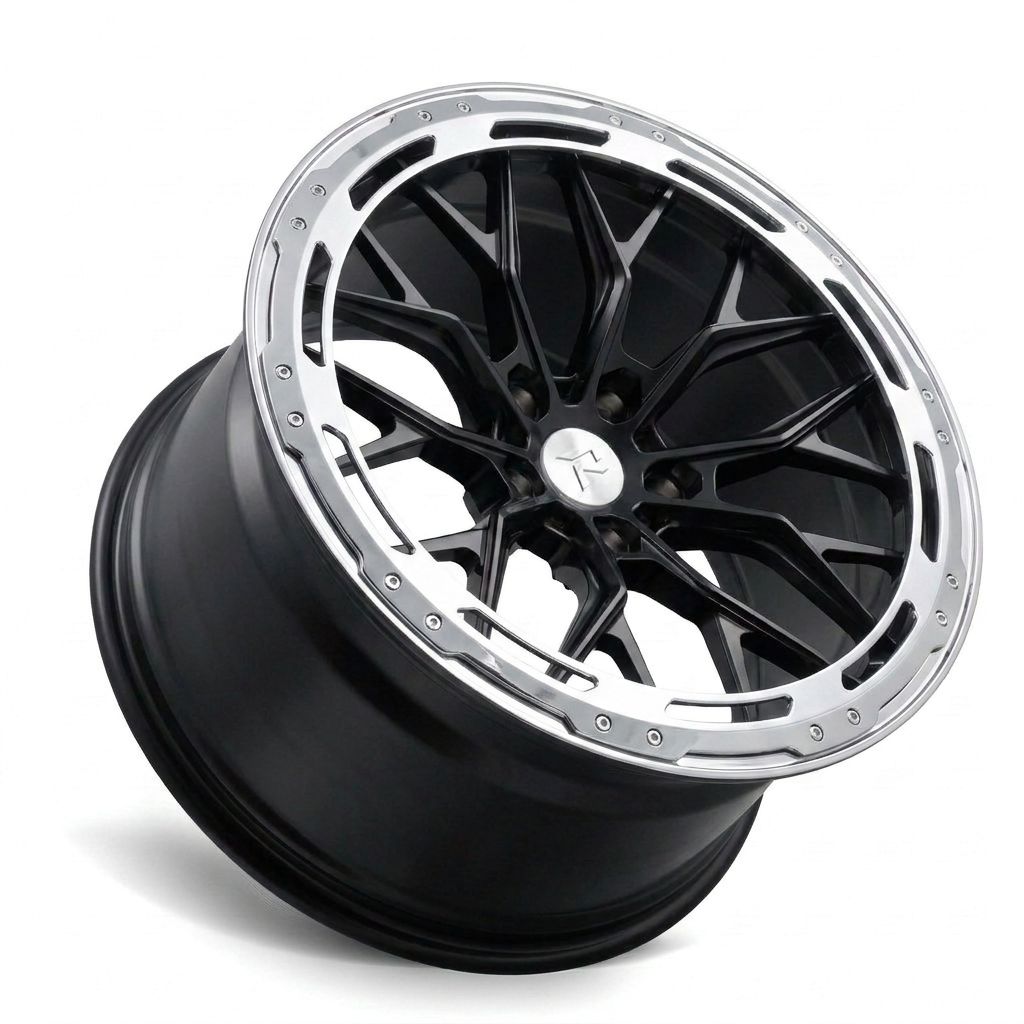 RZR LXX forged wheel — Matte Black / Polished Lip