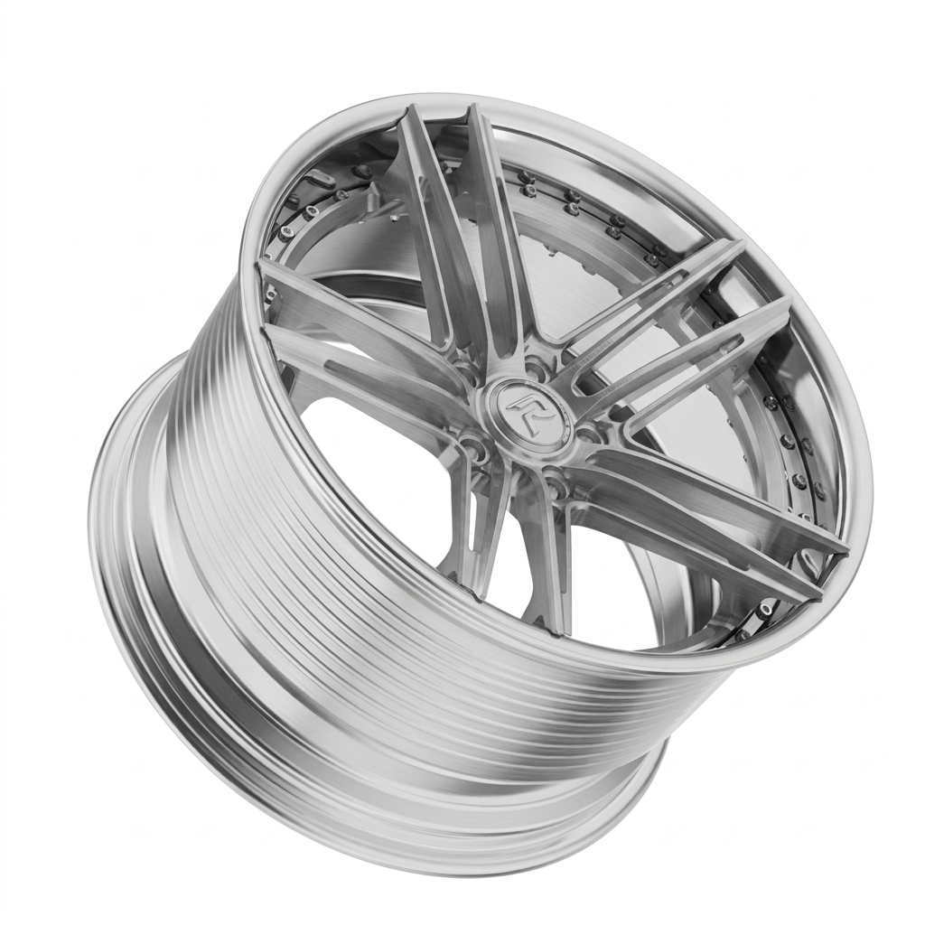 RZR LXIX forged wheel — Brushed Silver / Polished Lip