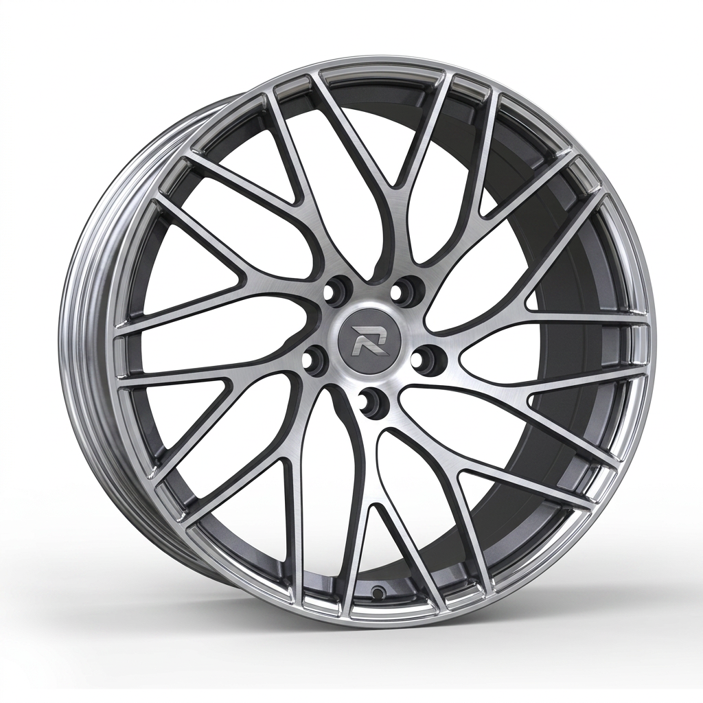 RZR CXIV forged wheel — Graphite Machined / Polished Lip