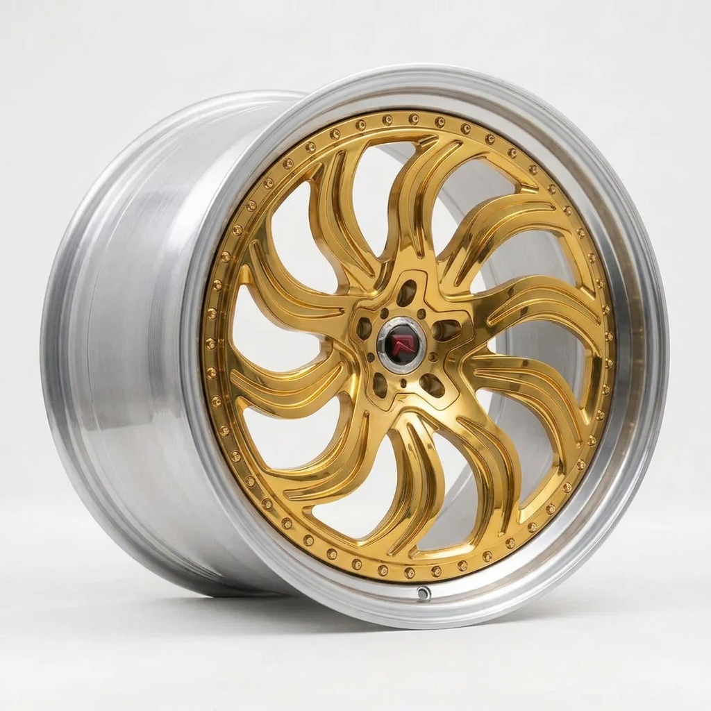 RZR XXXIII forged wheel — Gloss Gold / Machined Lip