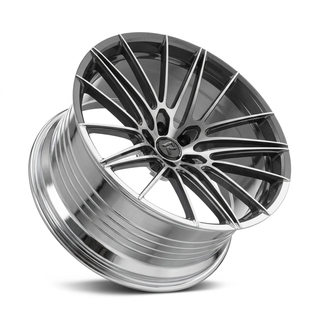 RZR LXXIII forged wheel — Graphite Machined / Polished Lip