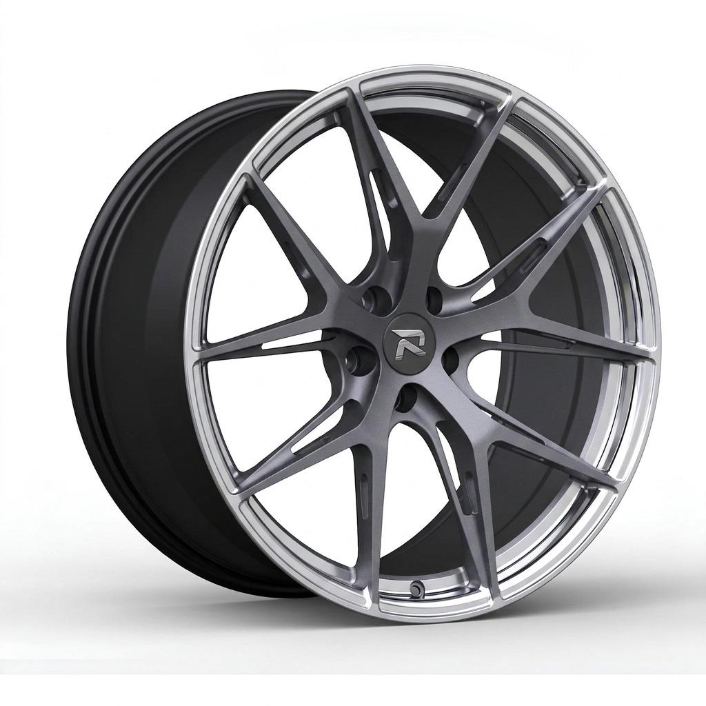 RZR CXCVII forged wheel — Frozen Grey Matte / Polished Lip