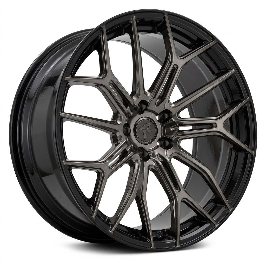 RZR LXXXVI forged wheel — Smoked Chrome / Gloss Black