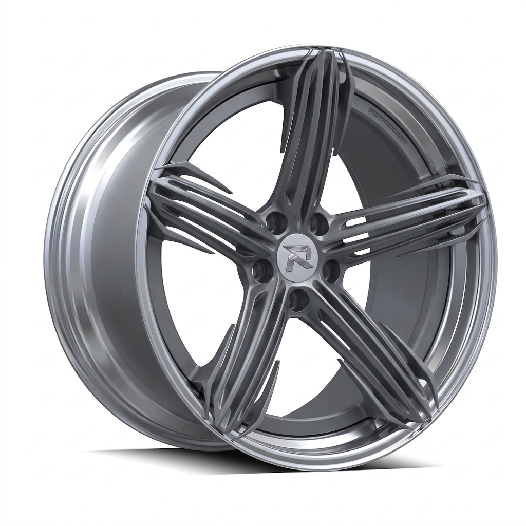 RZR CIV forged wheel — Frozen Grey Matte / Polished Lip