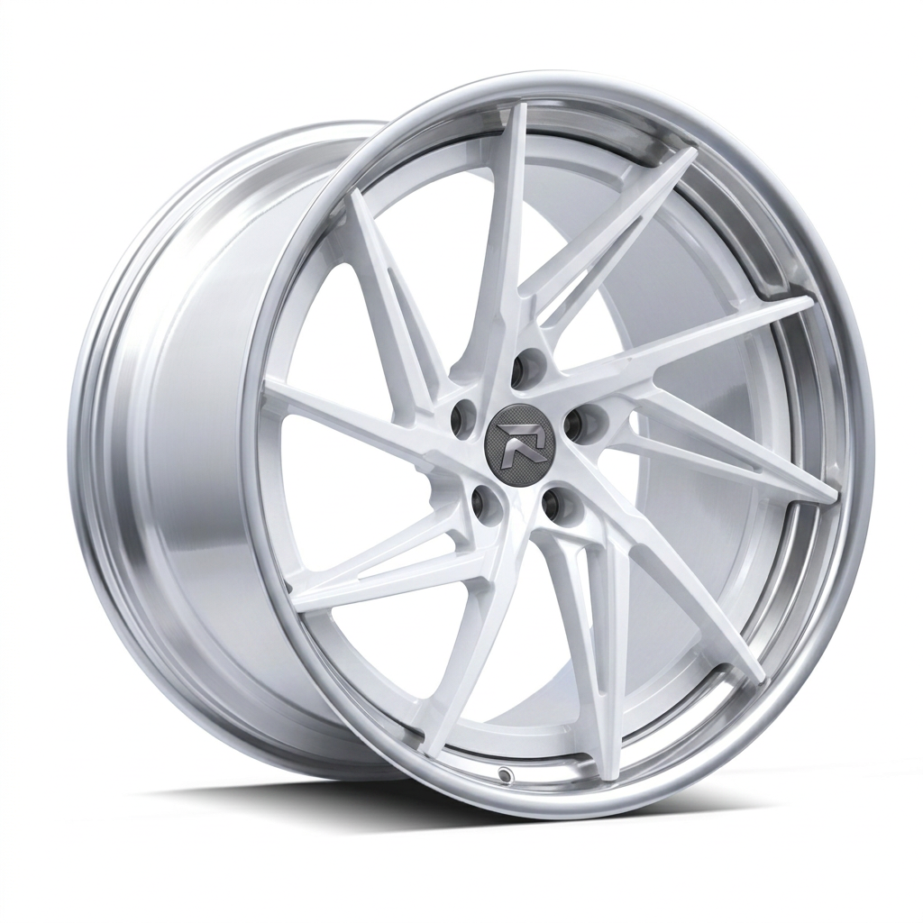 RZR XCIX forged wheel — Gloss White / Polished Lip