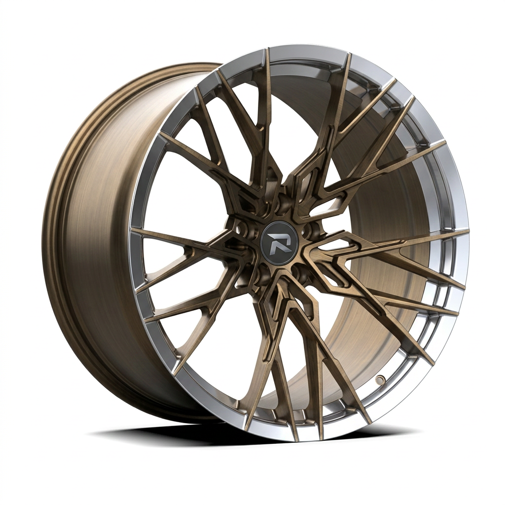 RZR CXLII forged wheel — Brushed Bronze / Polished Lip
