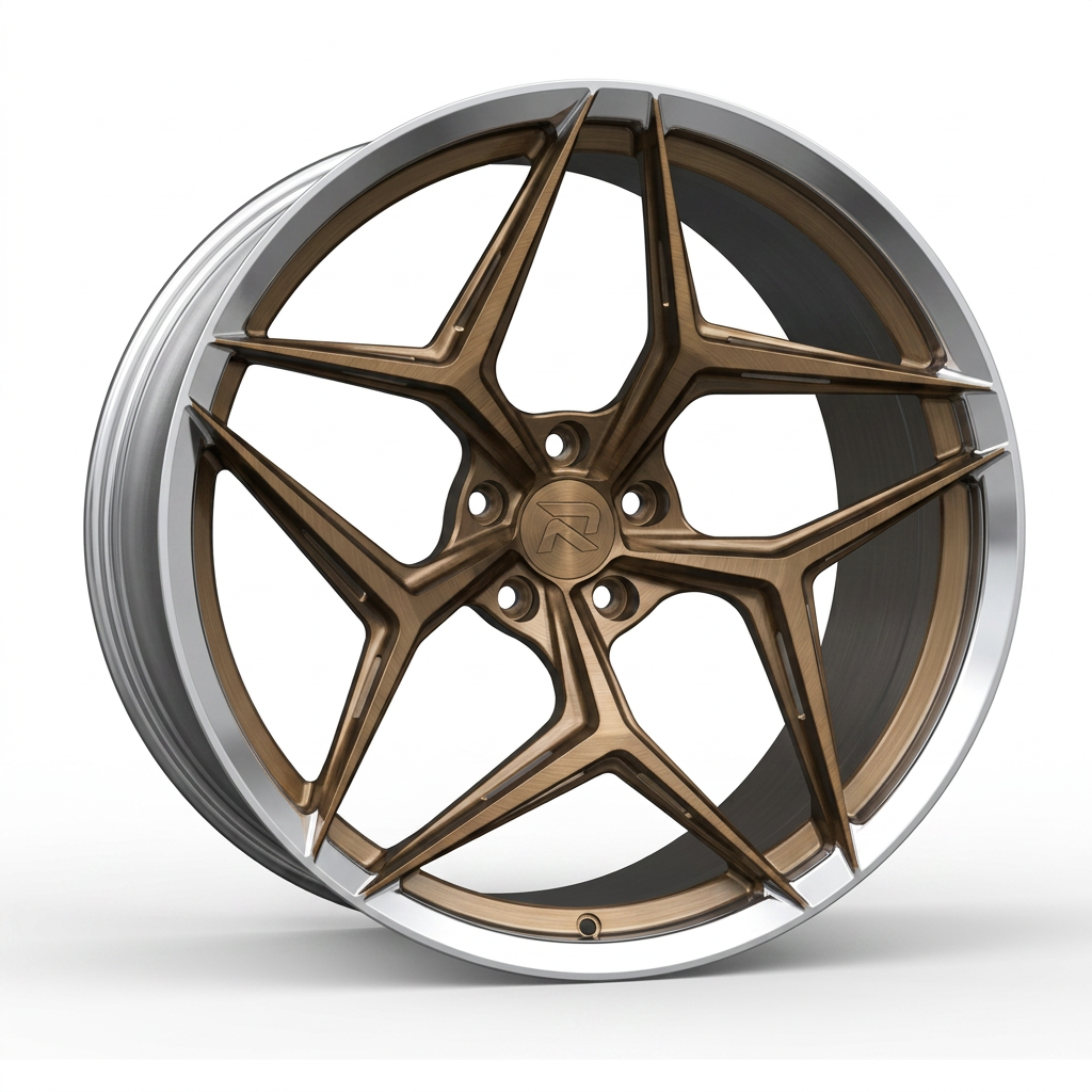 RZR CLXII forged wheel — Brushed Bronze / Polished Lip