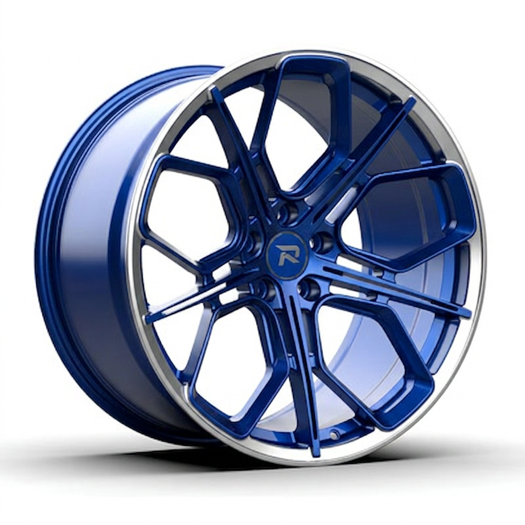 RZR CXXI forged wheel — Candy Blue / Polished Lip