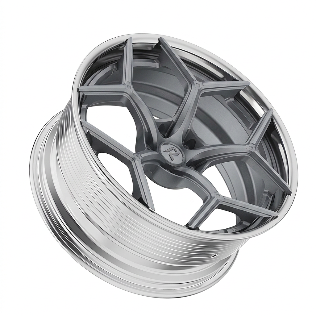 RZR LXI forged wheel — Frozen Grey Matte / Polished Lip