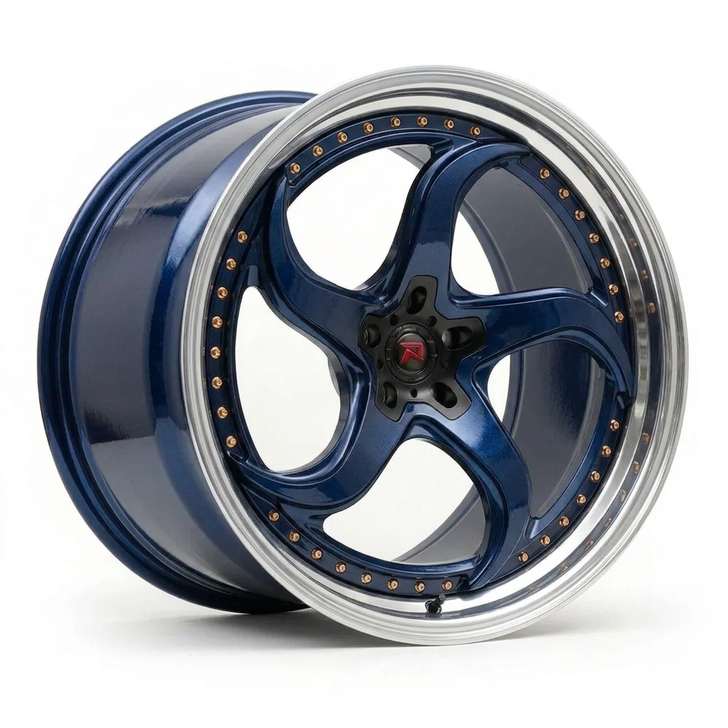 RZR XXVII forged wheel — Midnight Blue Pearl / Polished Lip