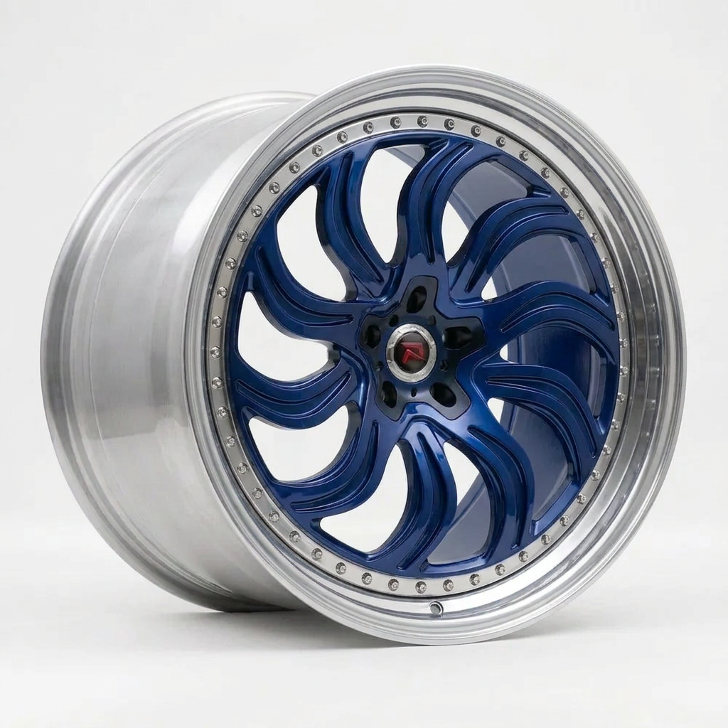 RZR XXXIII forged wheel — Candy Blue / Polished Lip