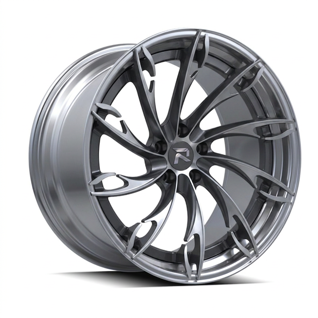 RZR CV forged wheel — Graphite Machined / Polished Lip