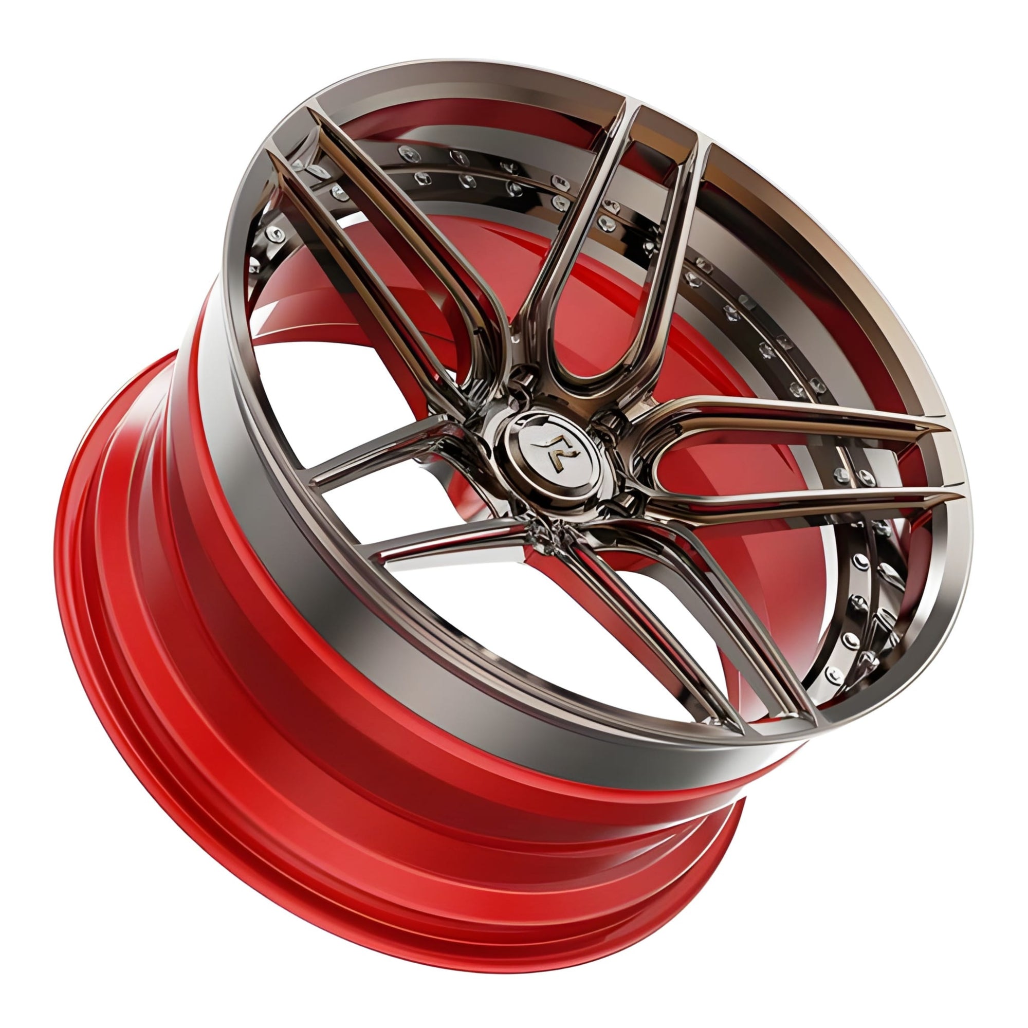 RZR IV forged wheel for Ferrari SF90 Stradale — A concave six-spoke design with a chiseled shoulder line for a modern GT stance.