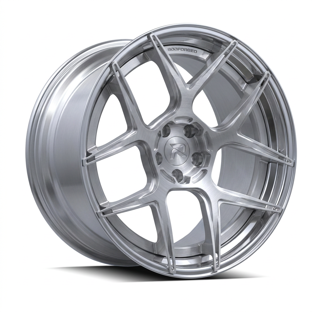 RZR CVIII forged wheel — Brushed Silver / Polished Lip