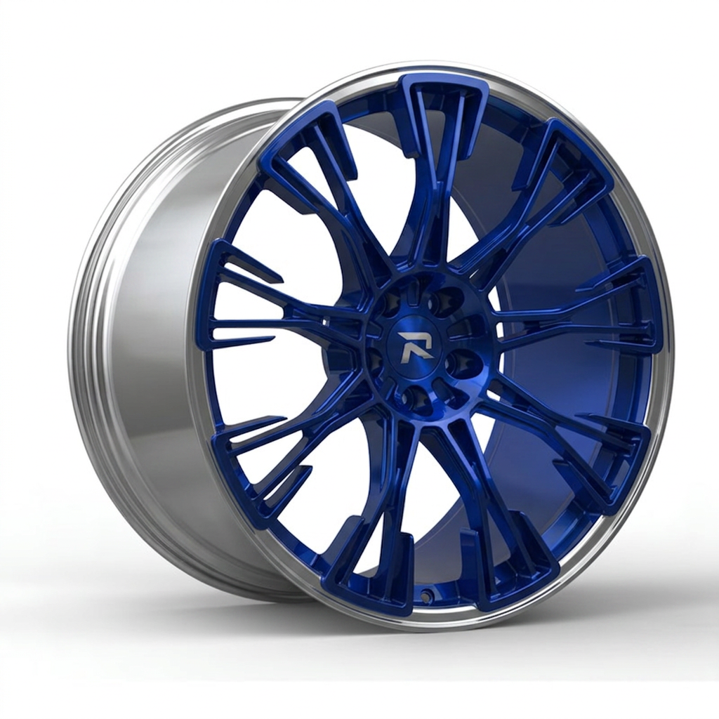 RZR CLXXX forged wheel — Candy Blue / Polished Lip