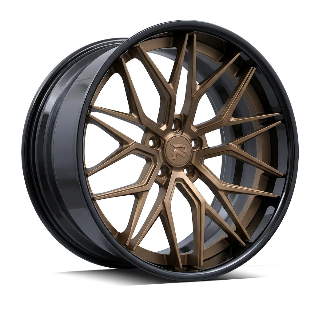 RZR XCV forged wheel — Satin Bronze / Gloss Black Lip