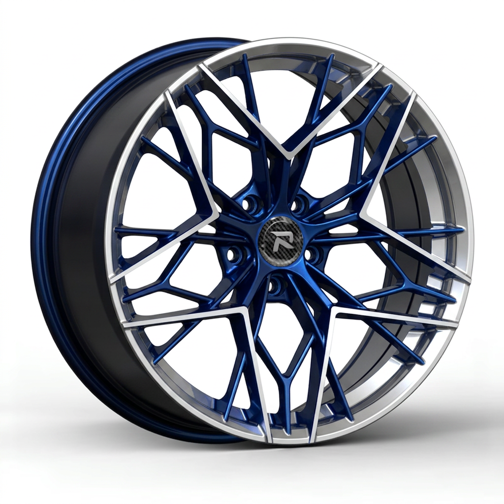 RZR CLVI forged wheel — Candy Blue / Polished Lip
