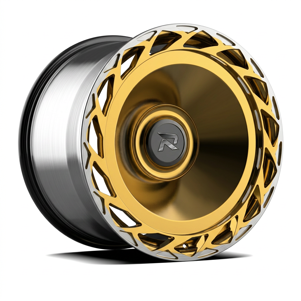 RZR CLXXXIII forged wheel — Gloss Gold / Machined Lip
