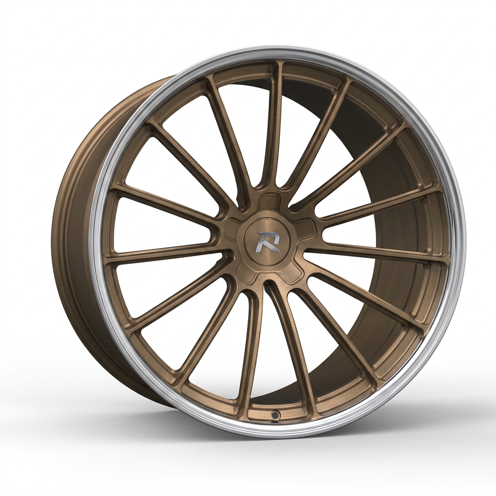 RZR CXCIV forged wheel — Brushed Bronze / Polished Lip