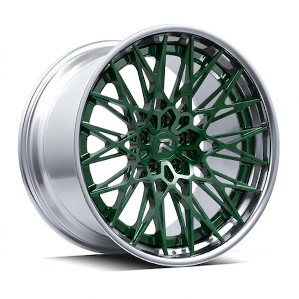 RZR CI forged wheel — British Racing Green / Polished Lip