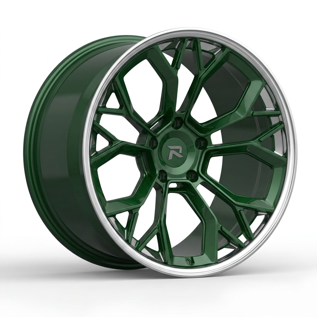 RZR CLIII forged wheel — British Racing Green / Polished Lip