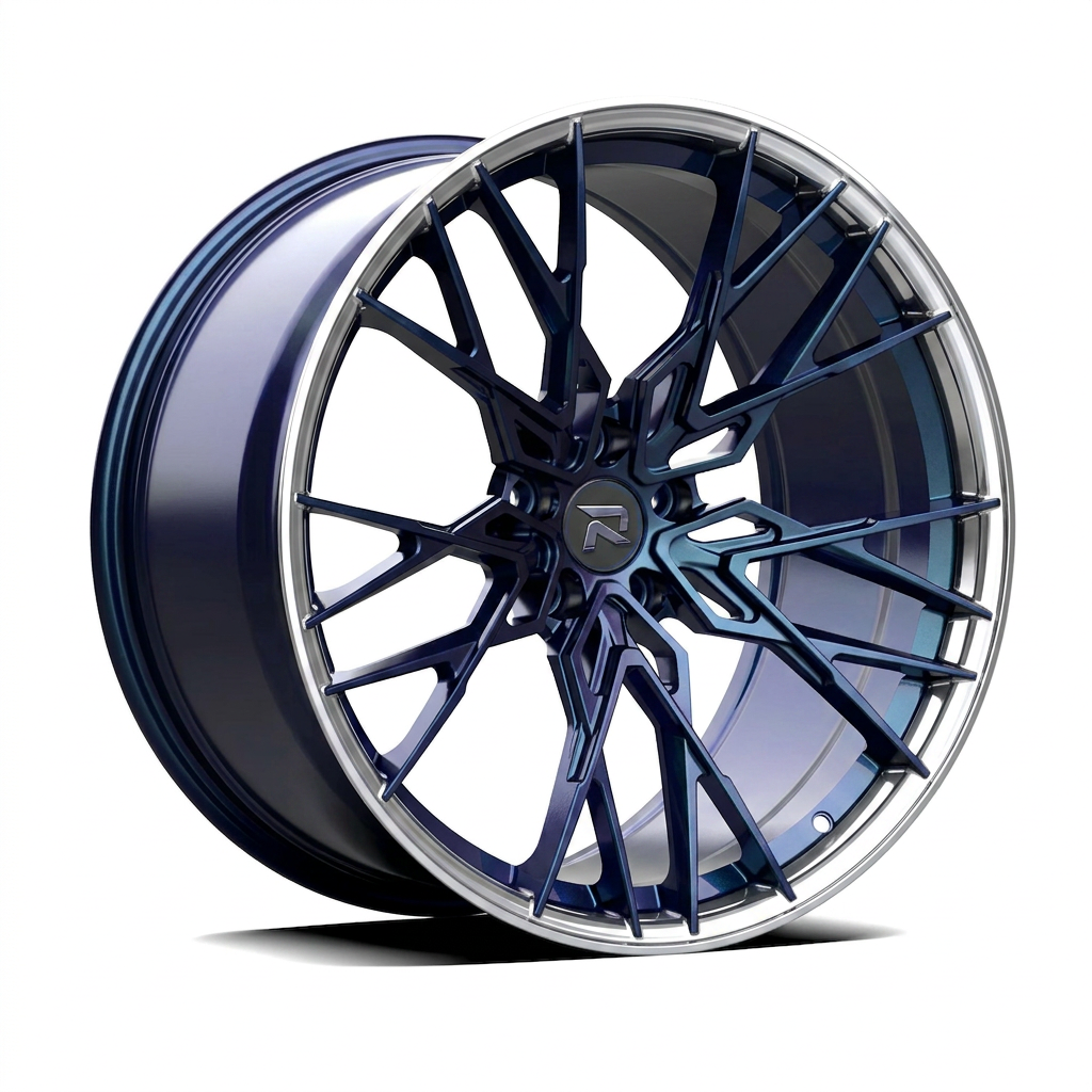 RZR CXLII forged wheel — Midnight Blue Pearl / Polished Lip