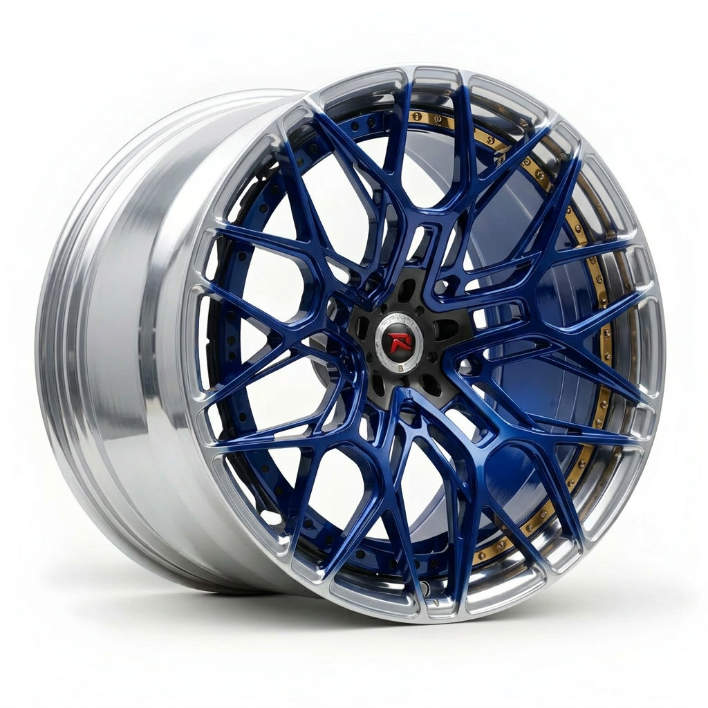 RZR XX forged wheel — Candy Blue / Polished Lip