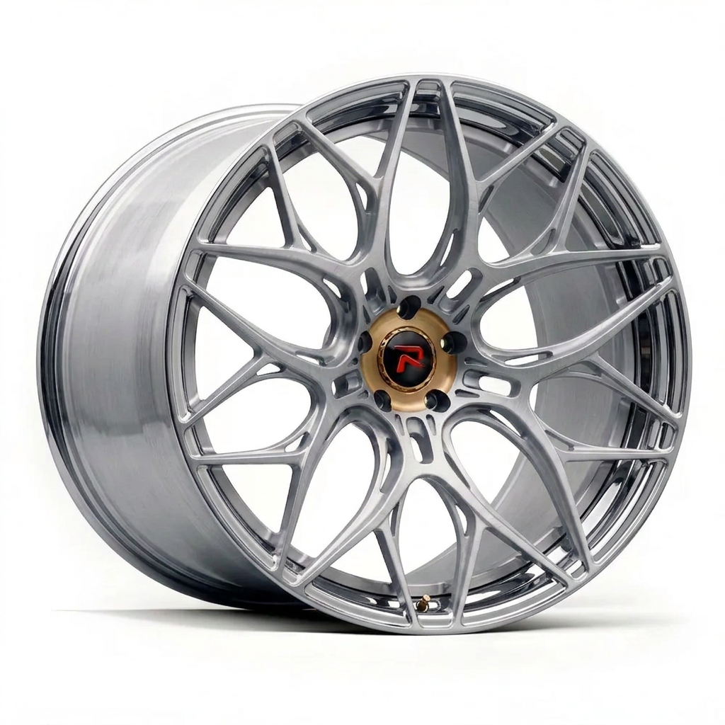 RZR LIV forged wheel — Brushed Silver / Polished Lip