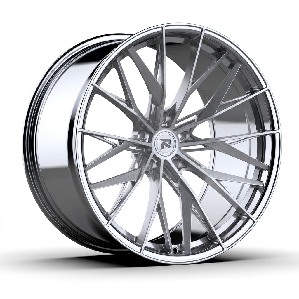 RZR CXXXVI forged wheel — Brushed Silver / Polished Lip