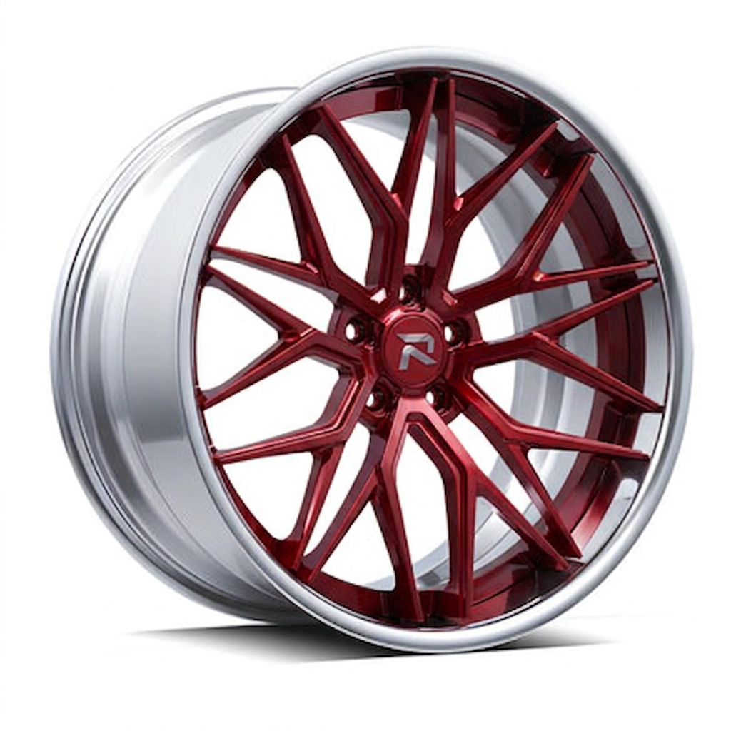 RZR XCV forged wheel — Candy Red / Polished Lip